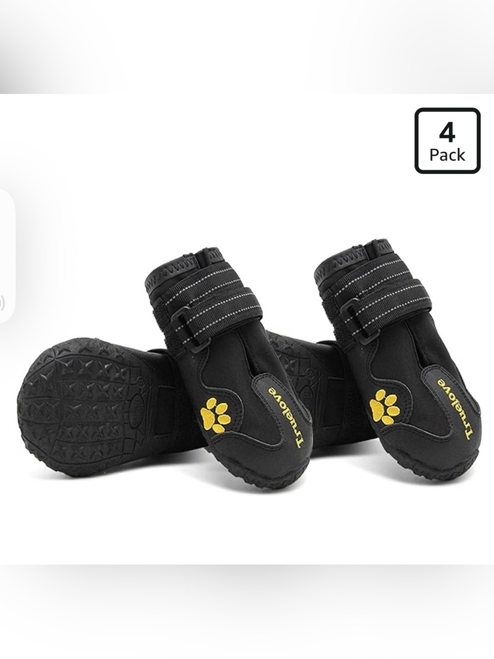 True Love Waterproof Dog Booty with Yellow Paw Accent